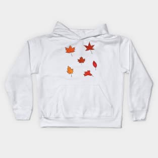 Fall Leaves Watercolor Kids Hoodie